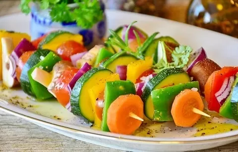 Vegetables Skewers in an air fryer